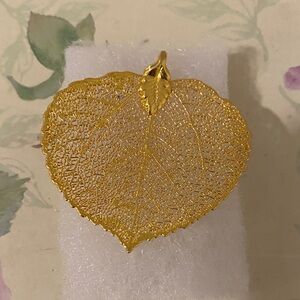 24K Gold Leaf Pendant Necklace